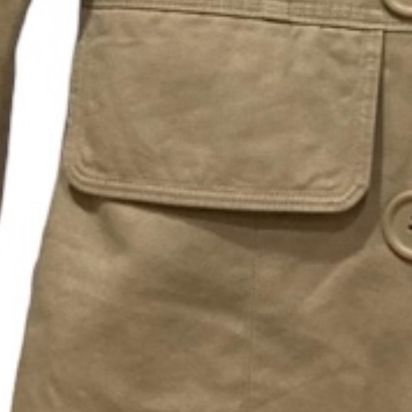 CATO Beige Tan Khaki Double Breasted Preppy Utility Peacoat Blazer Jacket, S - Picture 7 of 8